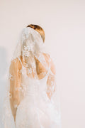 Inez White Floral Veil