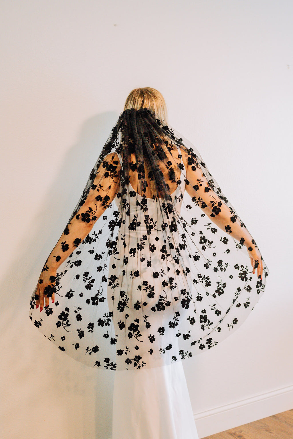 Black Floral Veil
