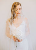 Extra Wide Tulle Wedding Veil with Blusher