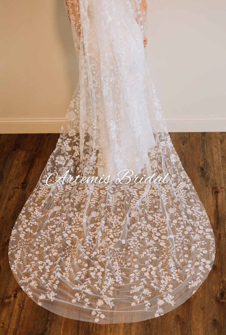 Willow Floral Veil with Sequins