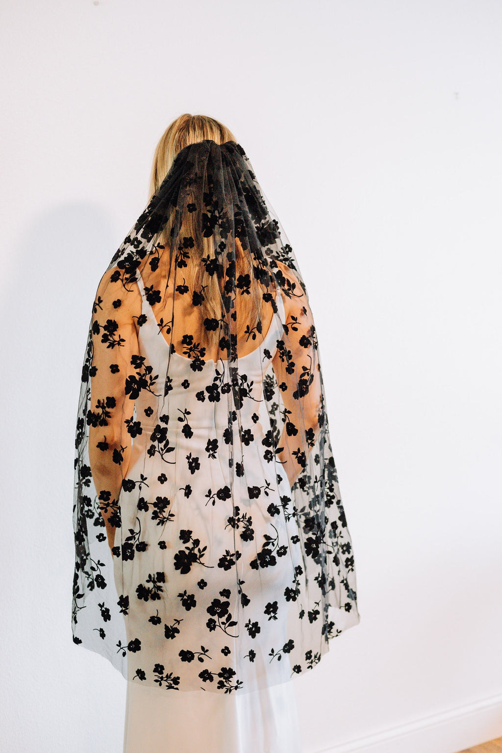 Black Floral Veil
