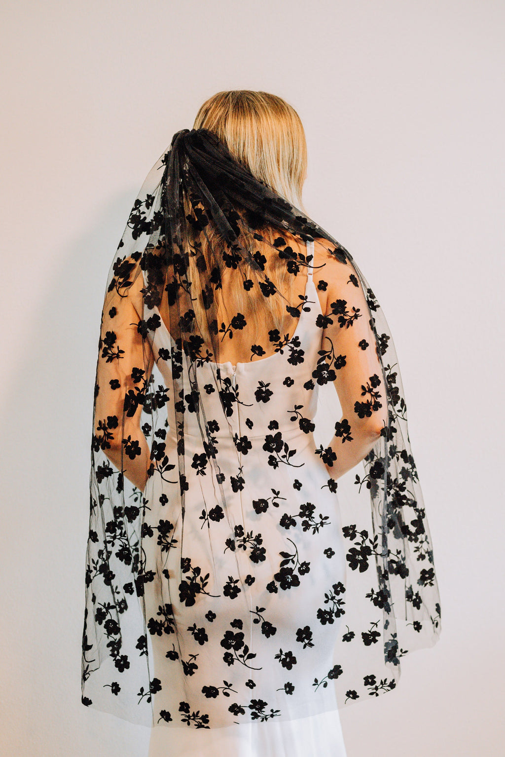 Black Floral Veil