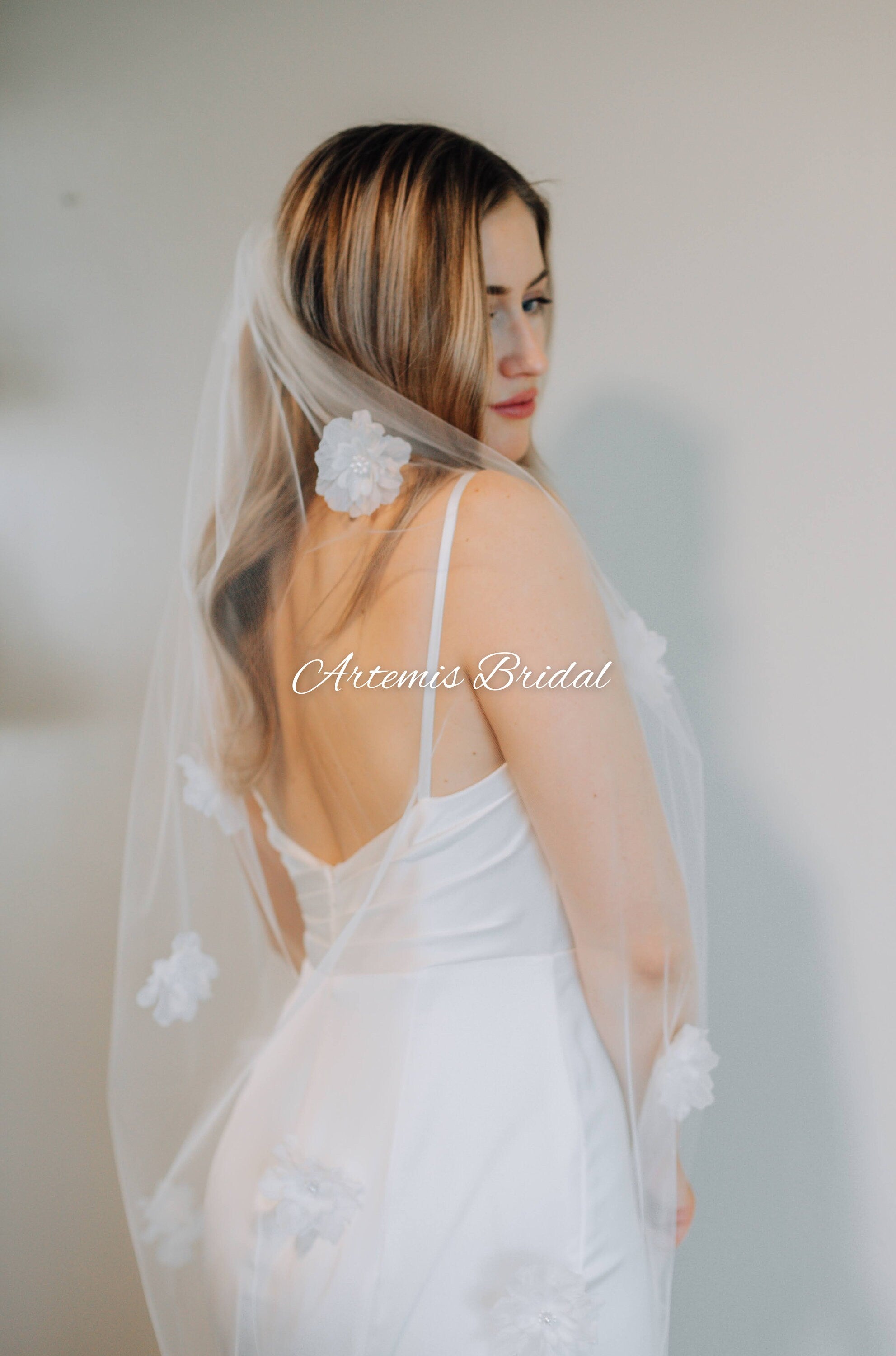Bridget 3D Floral Veil