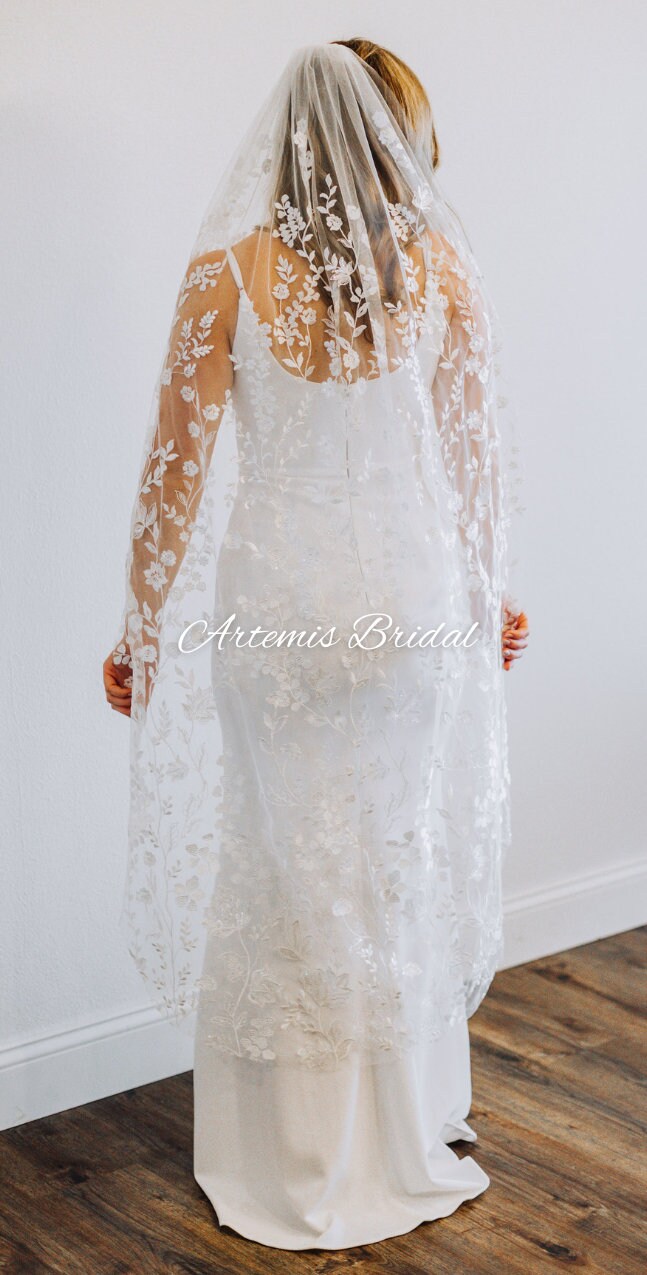 Willow Floral Veil with Sequins
