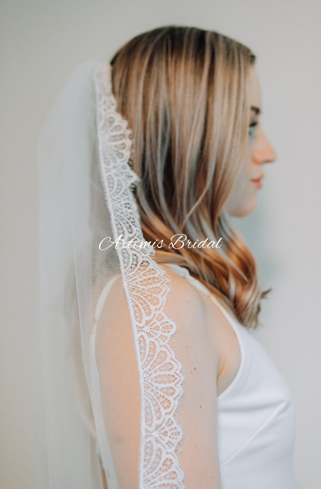 Bella Lace Trim Veil