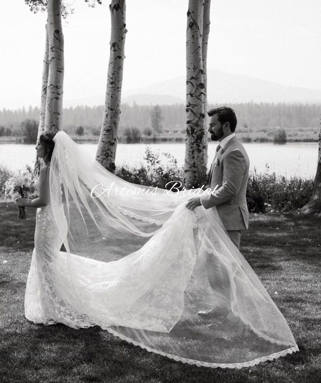 Harper Lace Trim Veil